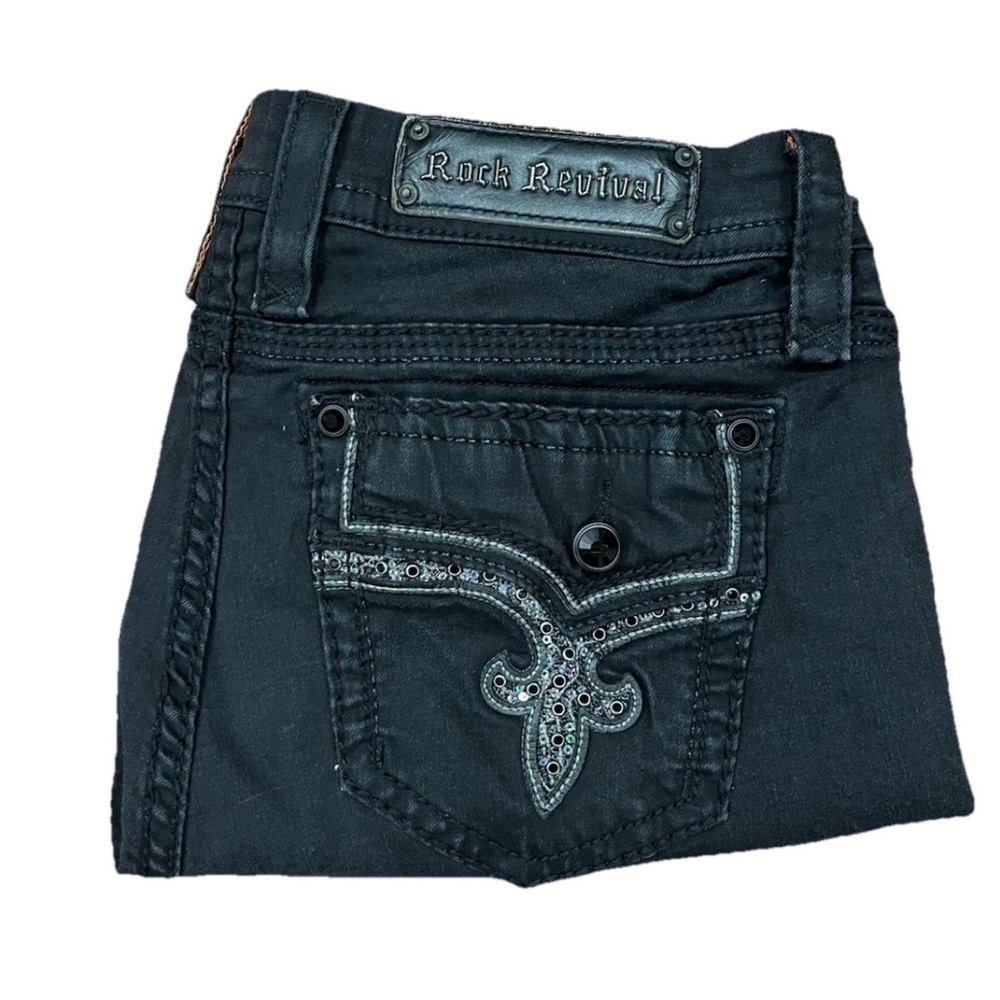 Rock Revival Women’s Black Embellished Pocket Jeans